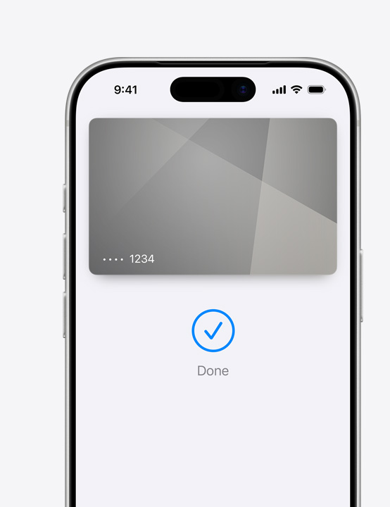 Partical iPhone screen display, showing Mastercard being used in Apple Pay