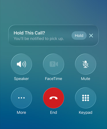 Demonstracija korištenje značajke pomoć za zadržavanje na iPhoneu