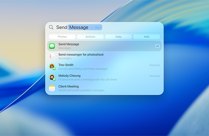 Exempel på hur Spotlight används till att skicka meddelanden