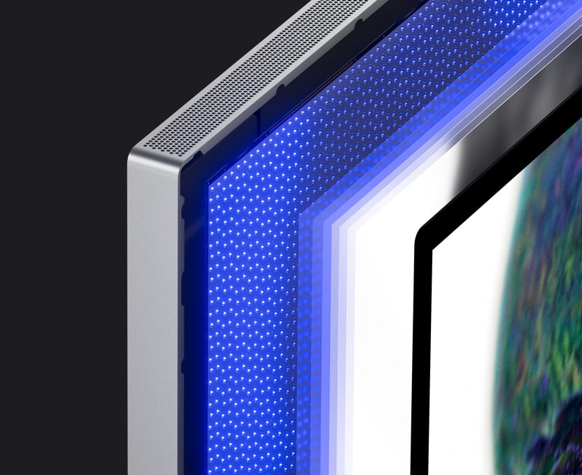 Krupni plan mini-LED-a prikazuje malo LED pozadinsko osvjetljenje koje stvara više zona prigušivanja